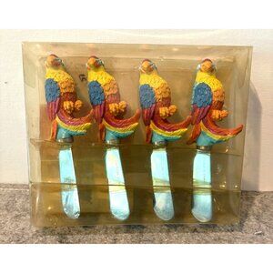 Set of Stainless Steel Parrot Cheese Spreaders  5"  In Box  # 2852